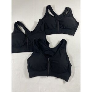 ohlyah Women's Zipper Front Closure Sports Bra Racerback‎ Yoga Bras Sz XL